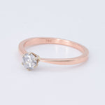 Classy Rose Gold Diamond Engagement Ring, Two Tone Ring, Round Proposal Ring (41097006645314)