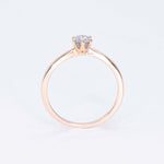 Classy Rose Gold Diamond Engagement Ring, Two Tone Ring, Round Proposal Ring (41097006645314)