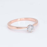 Classy Rose Gold Diamond Engagement Ring, Two Tone Ring, Round Proposal Ring (41097006645314)