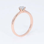 Classy Rose Gold Diamond Engagement Ring, Two Tone Ring, Round Proposal Ring (41097006645314)