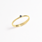 Dainty Genuine Sapphire Ring - Certified Sapphire Solitaire Ring - Real 14k White Gold Ring (41096994848834)