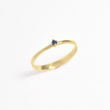 Dainty Genuine Sapphire Ring - Certified Sapphire Solitaire Ring - Real 14k White Gold Ring (41096994848834)