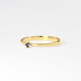 Dainty Genuine Sapphire Ring - Certified Sapphire Solitaire Ring - Real 14k White Gold Ring (41096994848834)