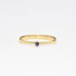 Dainty Genuine Sapphire Ring - Certified Sapphire Solitaire Ring - Real 14k White Gold Ring (41096994848834)