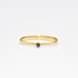 Dainty Genuine Sapphire Ring - Certified Sapphire Solitaire Ring - Real 14k White Gold Ring (41096994848834)