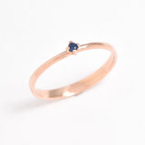Solid Gold Sapphire Ring - Dainty Solitaire Gold Ring - Real 14k Yellow Gold Ring