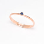 Dainty Genuine Sapphire Ring - Certified Sapphire Solitaire Ring - Real 14k White Gold Ring (41096994914370)