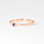 Dainty Genuine Sapphire Ring - Certified Sapphire Solitaire Ring - Real 14k White Gold Ring (41096994914370)