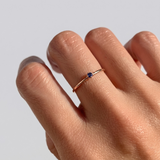 Gold Sapphire Ring - Blue Solitaire Ring - Natural Sapphire Ring