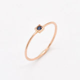 Real Sapphire Ring - Rose Gold Sapphire Ring - Blue Solid Gold Ring
