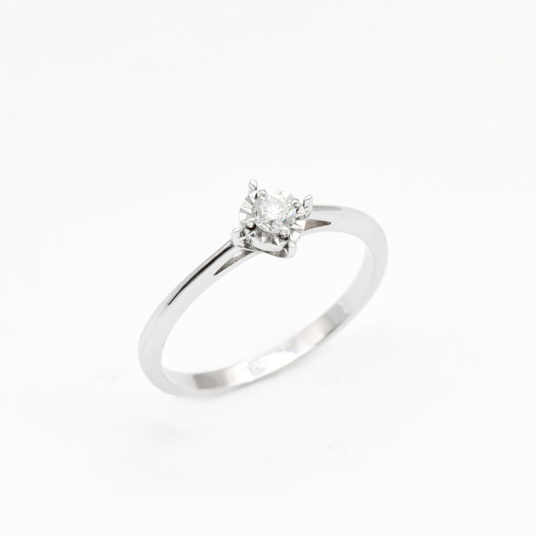 Delicate Diamond Ring, 18k White Gold Ring, Minimalist Engagement Ring