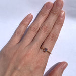 Genuine Blue Baguette Real Gold Ring - Solid 14k Gold Real Topaz Ring - Classy Blue Topaz Gold Ring