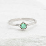 Genuine Emerald Ring - 18k Solid Gold Ring - Real Green Emerald Ring