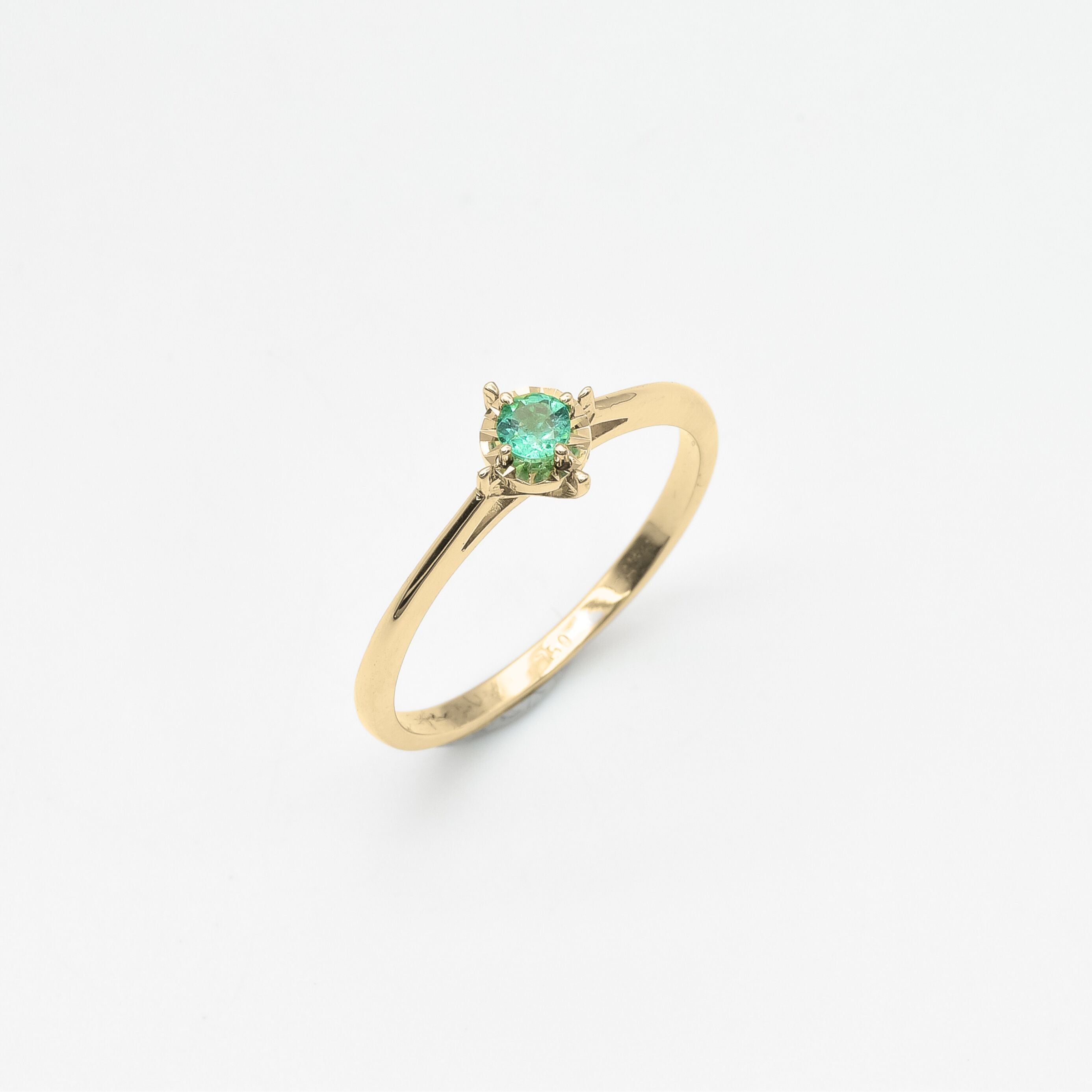 Genuine Emerald Ring - 18k Solid Gold Ring - Real Green Emerald Ring (41097003106370)