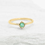 Genuine Emerald Ring - 18k Solid Gold Ring - Real Green Emerald Ring (41097003106370)
