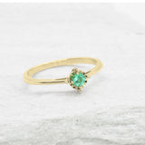 Genuine Emerald Ring - 18k Solid Gold Ring - Real Green Emerald Ring (41097003106370)