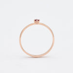 Genuine Red Ruby Ring - Solid 14k Real Rose Gold Ring -  Dainty Ruby Rose Gold Ring