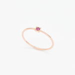 Genuine Ruby Ring - Real 14k Solid Rose Gold Ring - Dainty Certified Ruby Ring