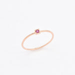 Genuine Ruby Ring - Real 14k Solid Rose Gold Ring - Dainty Certified Ruby Ring