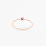 Genuine Ruby Ring - Real 14k Solid Rose Gold Ring - Dainty Certified Ruby Ring