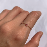 Genuine Ruby Ring - Real 14k Rose Gold Ring - Dainty Ruby Ring