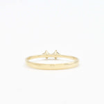 Gold Blue Diamond and Sapphire Ring - 14k Gold Dainty Ring - Gold Two Stone Ring