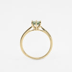 Green Sapphire Ring, Solid 18k White Gold Ring, Classy Round Engagement Ring, 6-Prong Ring (41097007005762)
