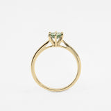 Green Sapphire Ring, Solid 18k White Gold Ring, Classy Round Engagement Ring, 6-Prong Ring (41097007005762)