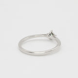 Minimalist White Gold Emerald Ring, Dainty Emerald Ring, 18k White Gold