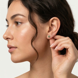 14k Real Gold Aquamarine Studs - Natural Aquamarine Earrings - Solid Yellow Gold Studs