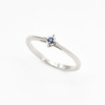 Natural Sapphire Ring - 18k Solid White Gold Ring - Dainty Sapphire Ring