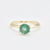 Certified Real Emerald Ring - 14k Gold Engagement Ring - Emerald Solitaire Ring