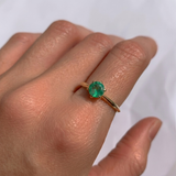 Certified Real Emerald Ring - 14k Gold Engagement Ring - Emerald Solitaire Ring