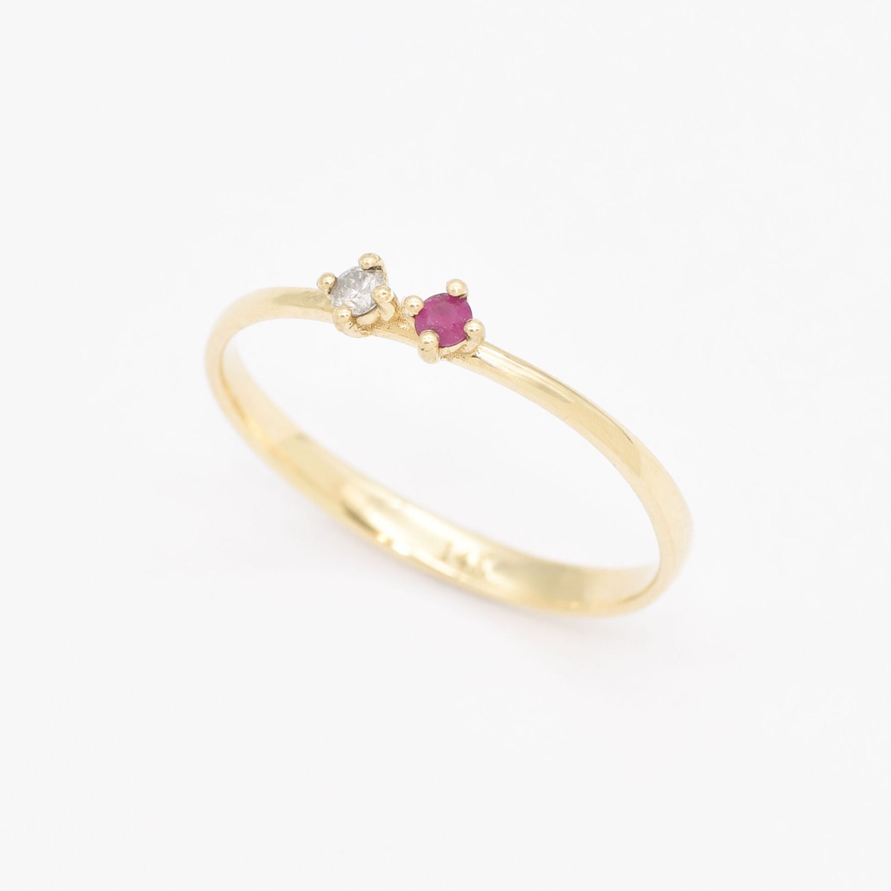 Elegant Natural Ruby Ring in Solid 14k Yellow Gold, perfect for daily wear and special celebrations.