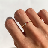 Elegant Natural Ruby Ring in Solid 14k Yellow Gold, perfect for daily wear and special celebrations.