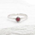 Real Red Ruby Ring - 18k White Gold Ring - Genuine July Birthstone Ring