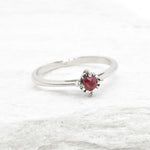 Real Red Ruby Ring - 18k White Gold Ring - Genuine July Birthstone Ring