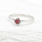 Real Red Ruby Ring - 18k White Gold Ring - Genuine July Birthstone Ring