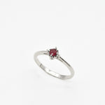 Real Red Ruby Ring - 18k White Gold Ring - Genuine July Birthstone Ring