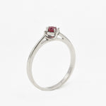 Real Red Ruby Ring - 18k White Gold Ring - Genuine July Birthstone Ring