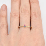 Ruby and Sapphire Gold Ring - Solid Gold Dainty Ring - Two Stone Gold Ring