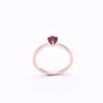 Real Ruby Rose Gold Ring - Solid 14k Rose Gold Ring - Genuine Ruby Solitaire Ring