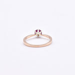 Real Ruby Rose Gold Ring - Solid 14k Rose Gold Ring - Genuine Ruby Solitaire Ring