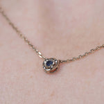 Real Sapphire White Gold Necklace - Certified Sapphire White Gold Pendant - 18k Solid White Gold Necklace