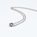 Real Sapphire White Gold Necklace - Certified Sapphire White Gold Pendant - 18k Solid White Gold Necklace