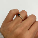 Real Sapphire White Gold Ring - Solitaire Genuine Sapphire Ring - 18k Certified White Gold Ring