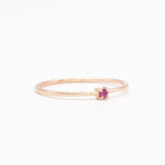 Rose Gold Ruby Ring - Dainty Ruby Ring - 14k Rose Gold Ring