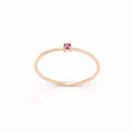 Rose Gold Ruby Ring - Dainty Ruby Ring - 14k Rose Gold Ring