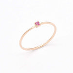 Rose Gold Ruby Ring - Dainty Ruby Ring - 14k Rose Gold Ring