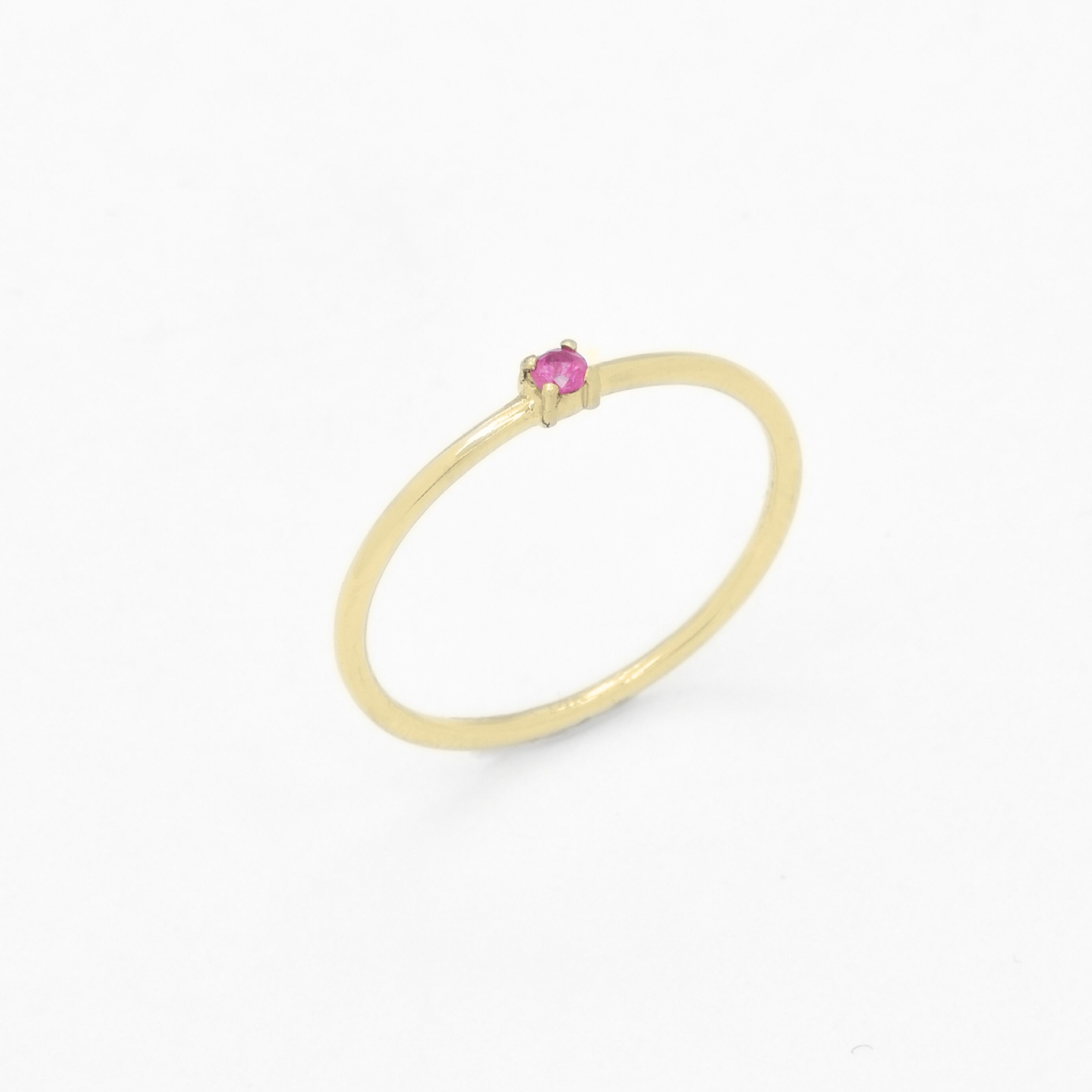 Rose Gold Ruby Ring - Dainty Ruby Ring - 14k Rose Gold Ring (41097002647618)
